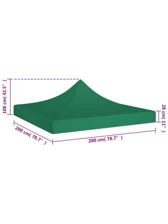 Proginės palapinės stogas, žalios spalvos, 2x2m, 270 g/m²