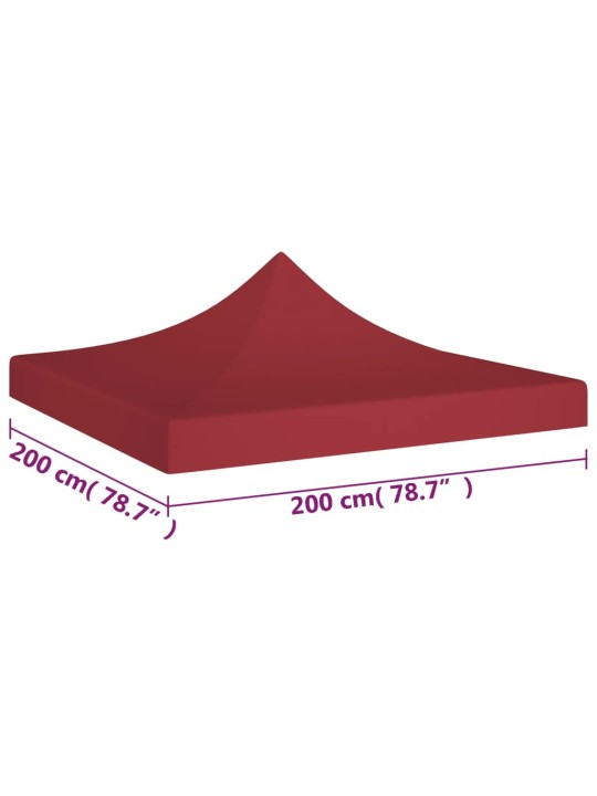 Proginės palapinės stogas, tamsiai raudonas, 2x2m, 270 g/m²