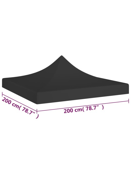Proginės palapinės stogas, juodos spalvos, 2x2m, 270 g/m²