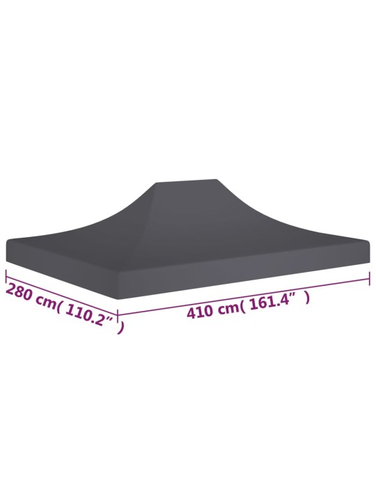 Proginės palapinės stogas, antracito spalvos, 4x3m, 270 g/m²