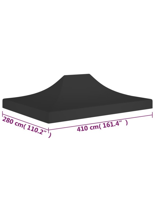 Proginės palapinės stogas, juodos spalvos, 4x3m, 270 g/m²