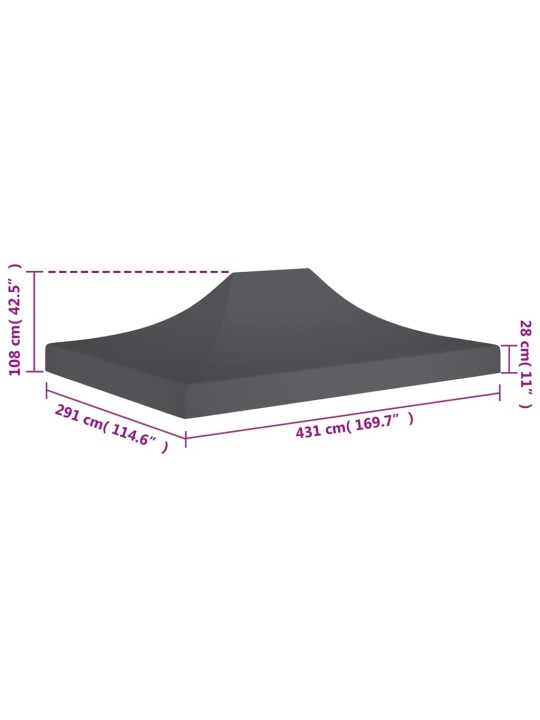Proginės palapinės stogas, antracito spalvos, 4,5x3m, 270 g/m²