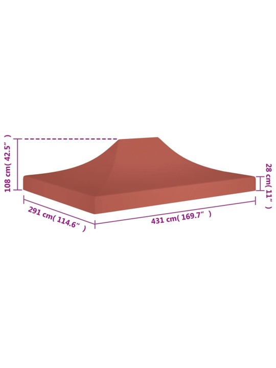 Proginės palapinės stogas, terakota spalvos, 4,5x3m, 270 g/m²