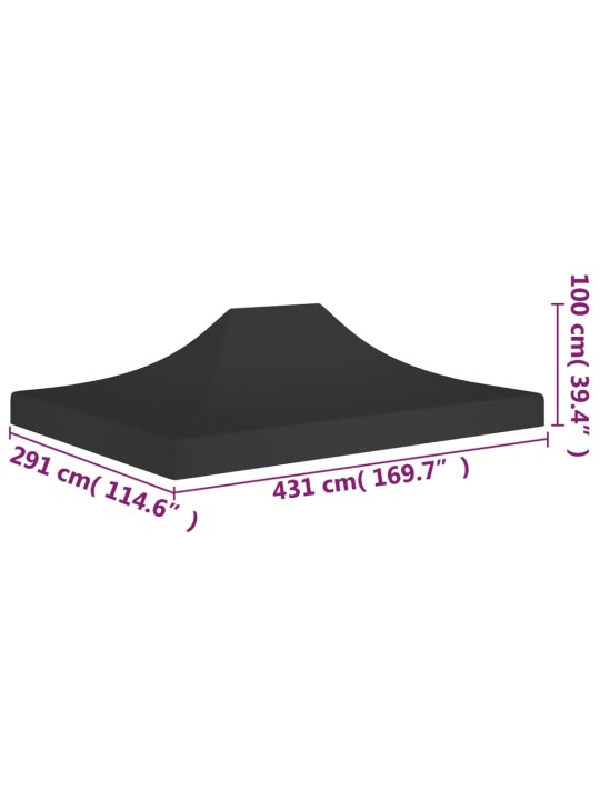 Proginės palapinės stogas, juodos spalvos, 4,5x3m, 270 g/m²