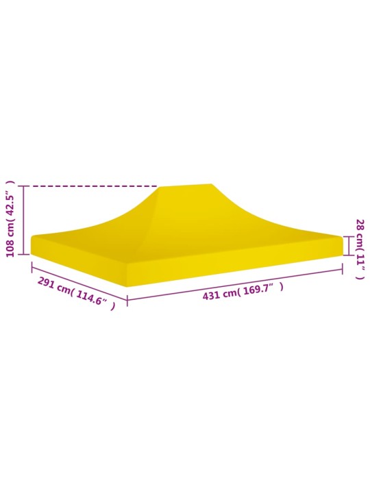 Proginės palapinės stogas, geltonos spalvos, 4,5x3m, 270 g/m²