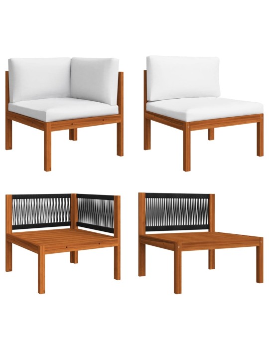 Keturvietė sodo sofa su pagalvėlėmis, akacijos medienos masyvas