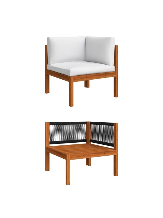 Keturvietė sodo sofa su pagalvėlėmis, akacijos medienos masyvas