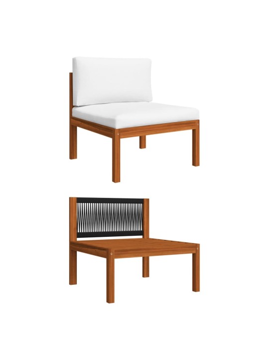 Keturvietė sodo sofa su pagalvėlėmis, akacijos medienos masyvas