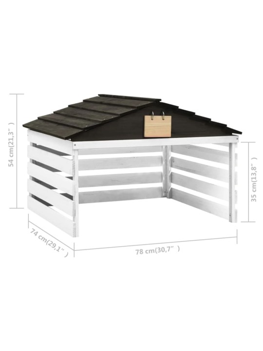 Roboto vejapjovės garažas, juodas ir baltas, 78x74x54cm, eglė