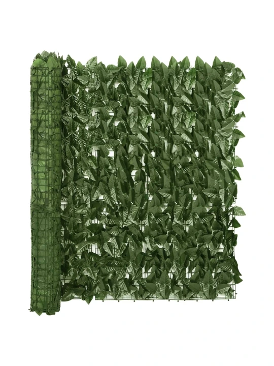 Balkono pertvara, 600x100cm, su tamsiai žaliais lapais