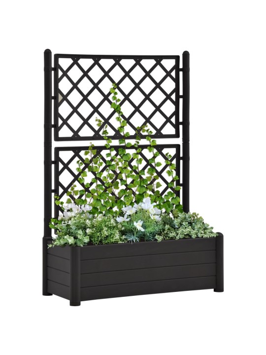 Sodo lovelis su treliažu, antracito spalvos, 100x43x142cm, PP