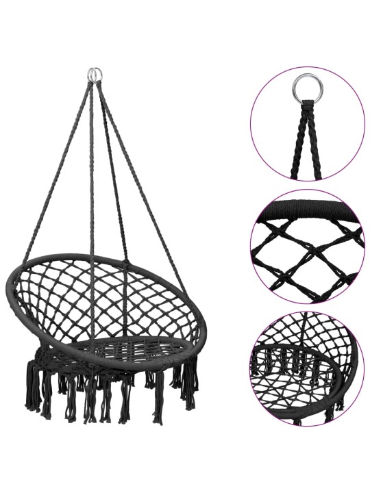 Hamakas-supama kėdė, antracito spalvos, 80cm