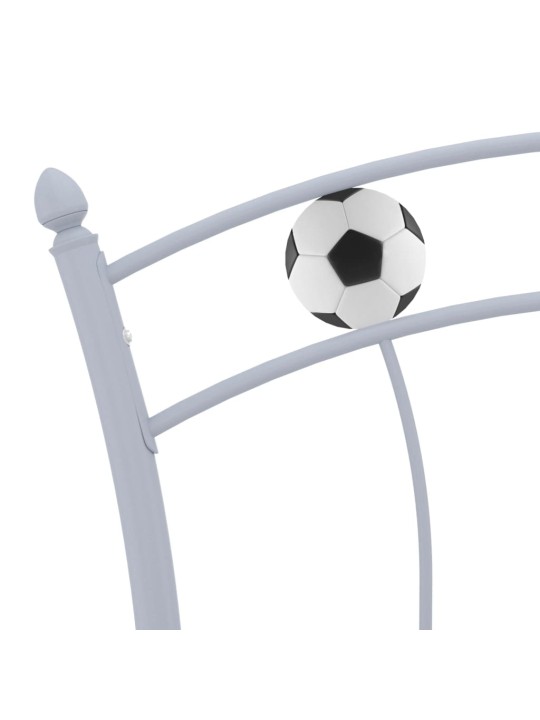 Lovos rėmas, pilkas, 90x200cm, metalas, futbolo dizaino