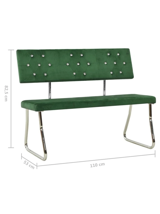 Suoliukas, tamsiai žalios spalvos, 110cm, aksomas
