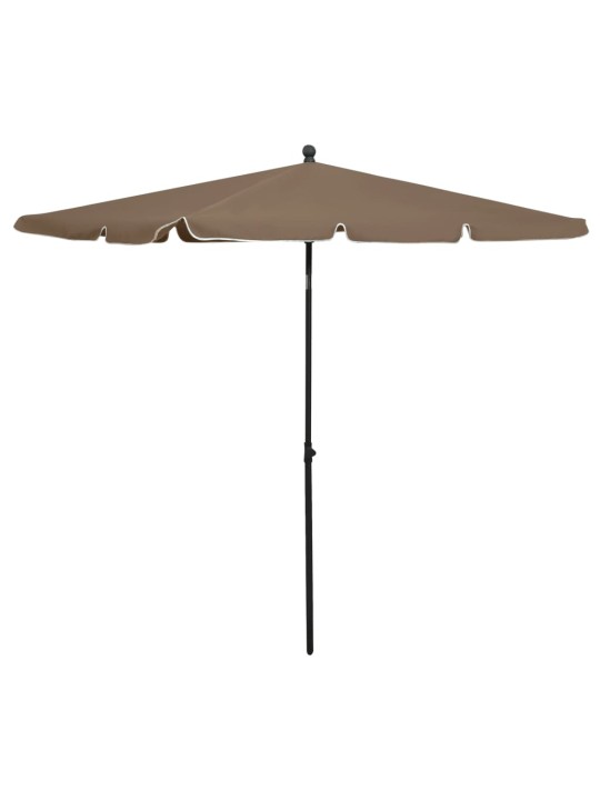 Sodo skėtis nuo saulės su stulpu, taupe spalvos, 210x140cm