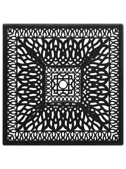 Sodo staliukas, juodos spalvos, 90x90x73cm, lietas aliuminis