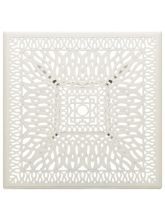 Sodo staliukas, baltos spalvos, 90x90x73cm, lietas aliuminis