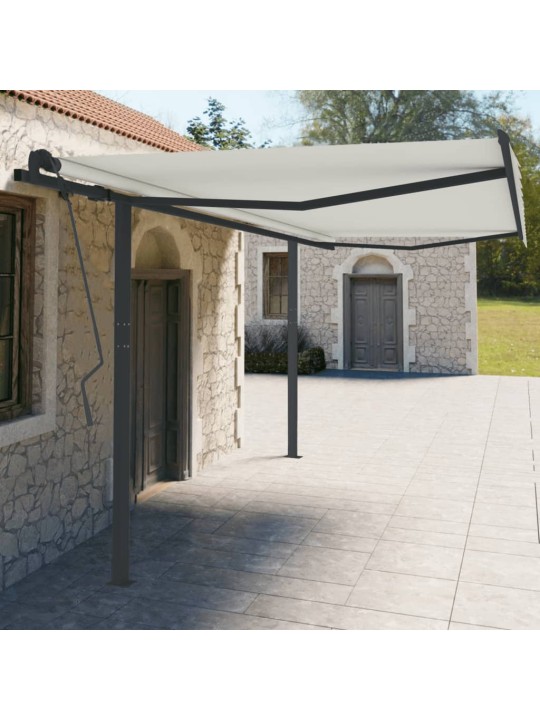 Markizės stulpų rinkinys, antracito spalvos, 450x245cm, geležis