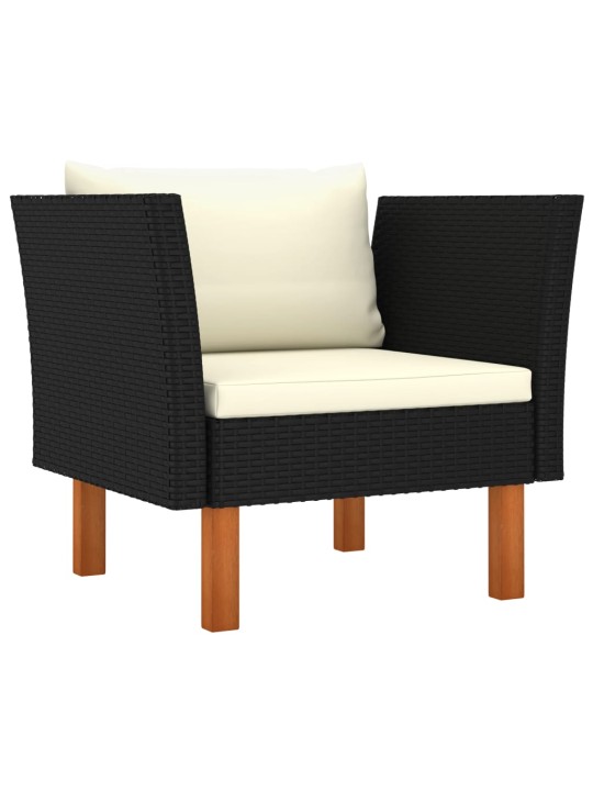 Sodo sofa, poliratanas ir eukalipto medienos masyvas