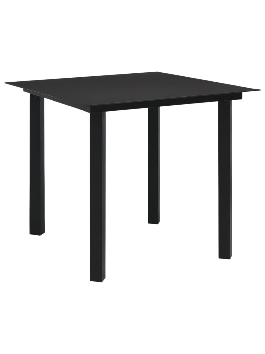 Lauko valgomojo baldų komplektas, 3 dalių, juodas, PVC ratanas
