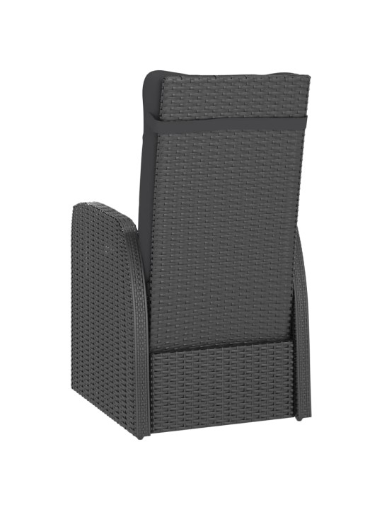Lauko komplektas su pagalvėlėmis, 9 dalių, juodas, poliratanas