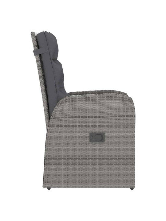 Lauko baldų komplektas su pagalvėmis, 7 dalių, pilkas, ratanas