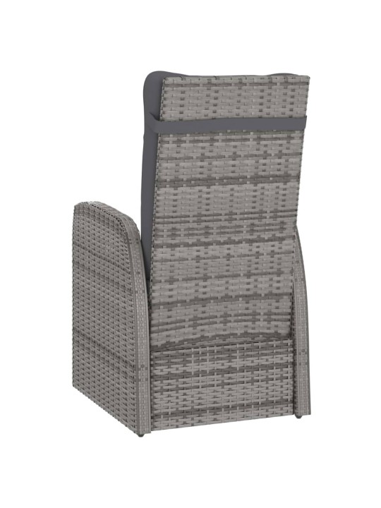 Lauko baldų komplektas su pagalvėmis, 7 dalių, pilkas, ratanas