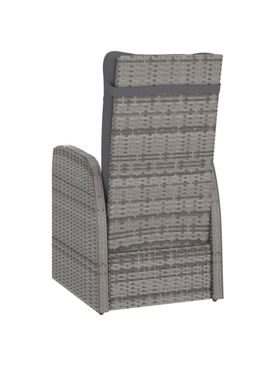 Lauko baldų komplektas su pagalvėmis, 7 dalių, pilkas, ratanas