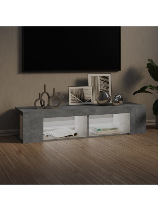 Televizoriaus spintelė su LED, betono pilka, 135x39x30cm
