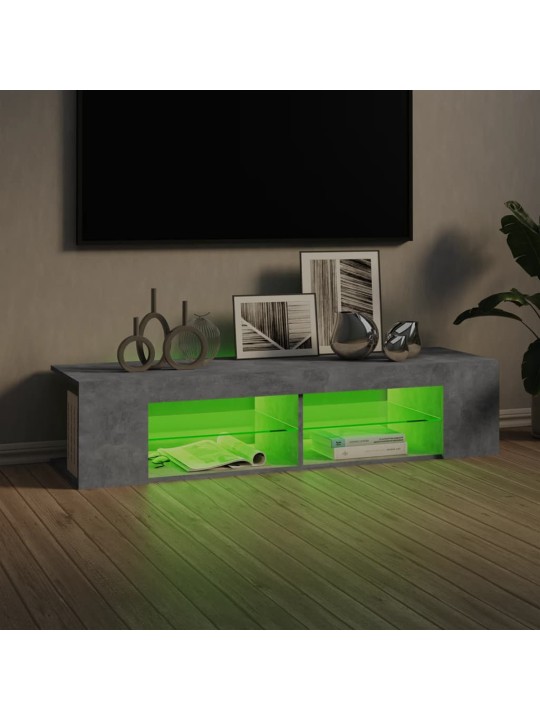 Televizoriaus spintelė su LED, betono pilka, 135x39x30cm