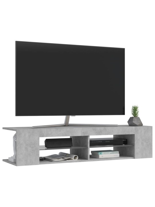 Televizoriaus spintelė su LED, betono pilka, 135x39x30cm