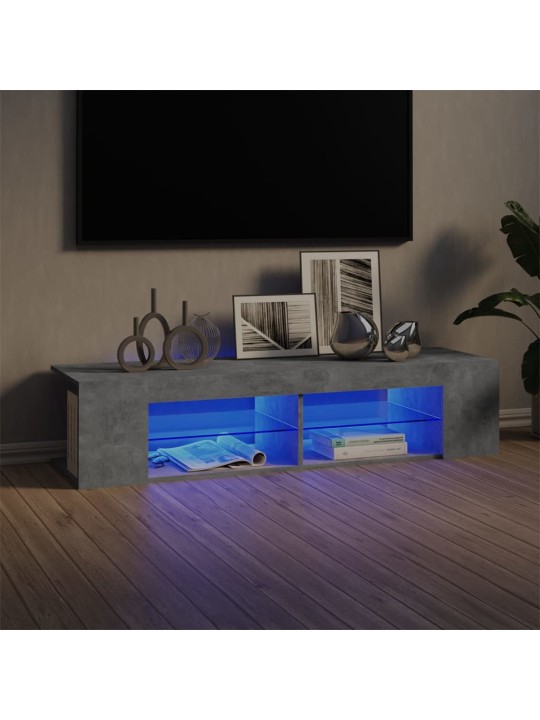 Televizoriaus spintelė su LED, betono pilka, 135x39x30cm