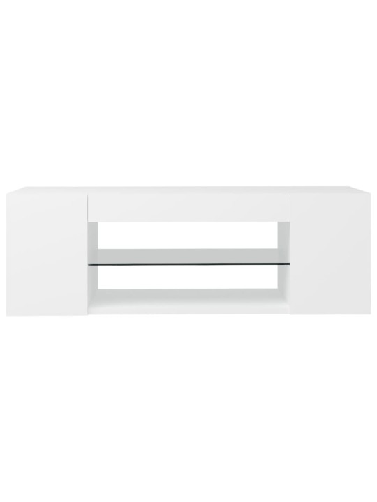 Televizoriaus spintelė su LED apšvietimu, balta, 90x39x30cm