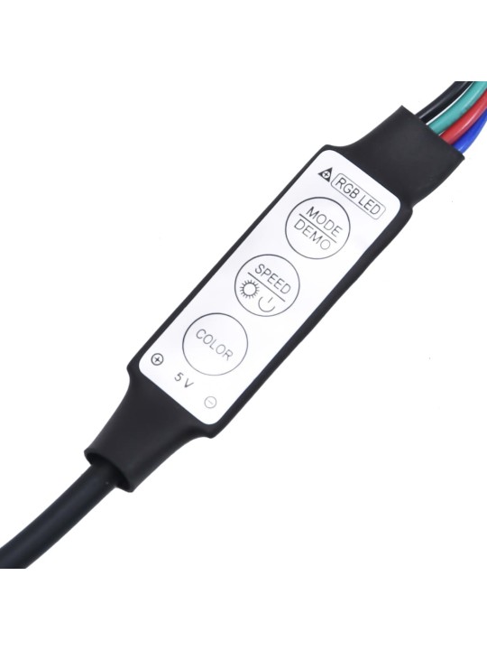 Televizoriaus spintelė su LED apšvietimu, juoda, 90x39x30cm