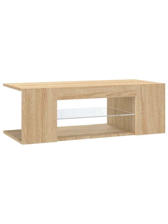 Televizoriaus spintelė su LED apšvietimu, ąžuolo, 90x39x30cm