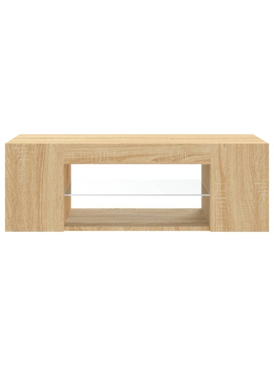 Televizoriaus spintelė su LED apšvietimu, ąžuolo, 90x39x30cm