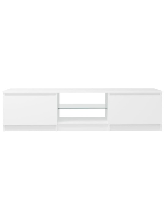 Televizoriaus spintelė su LED apšvietimu, balta, 140x40x35,5cm