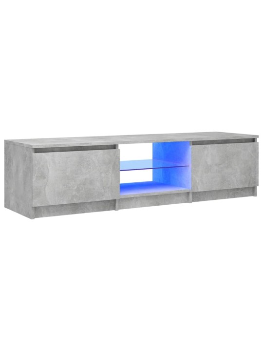 Televizoriaus spintelė su LED, betono pilka, 140x40x35,5cm