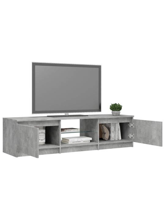 Televizoriaus spintelė su LED, betono pilka, 140x40x35,5cm