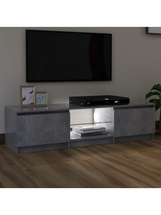Televizoriaus spintelė su LED, betono pilka, 140x40x35,5cm