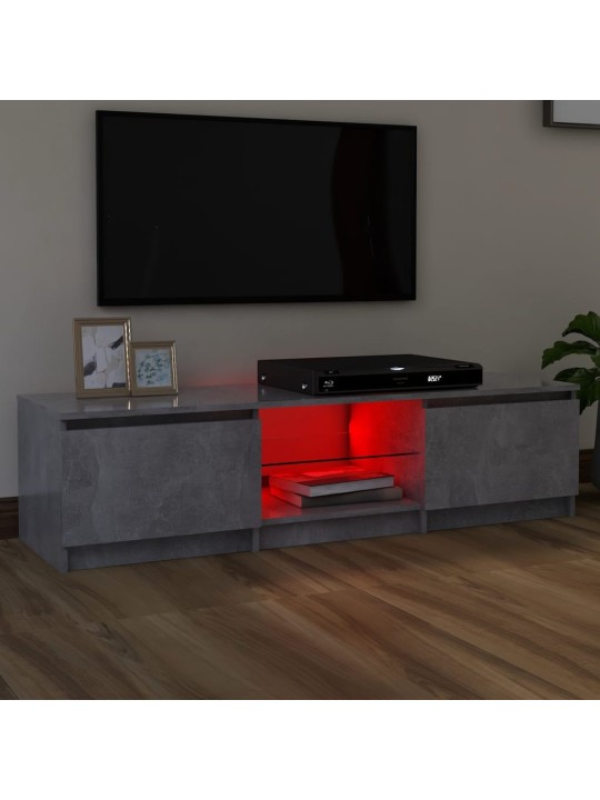 Televizoriaus spintelė su LED, betono pilka, 140x40x35,5cm