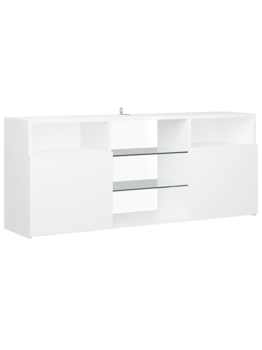 Televizoriaus spintelė su LED apšvietimu, balta, 120x30x50cm