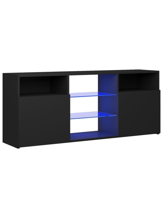Televizoriaus spintelė su LED apšvietimu, juoda, 120x30x50cm