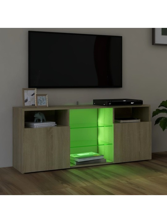 Televizoriaus spintelė su LED apšvietimu, ąžuolo, 120x30x50cm