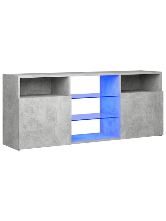 Televizoriaus spintelė su LED, betono pilka, 120x30x50cm