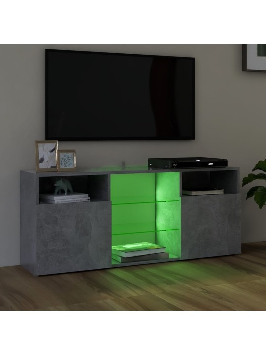 Televizoriaus spintelė su LED, betono pilka, 120x30x50cm