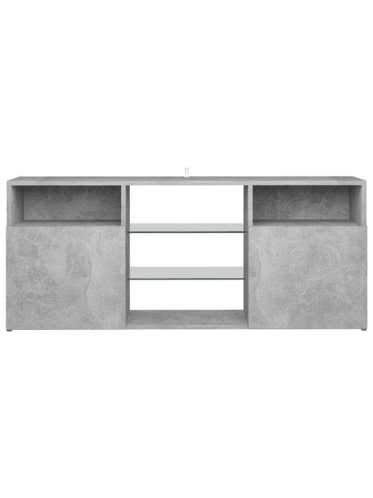 Televizoriaus spintelė su LED, betono pilka, 120x30x50cm