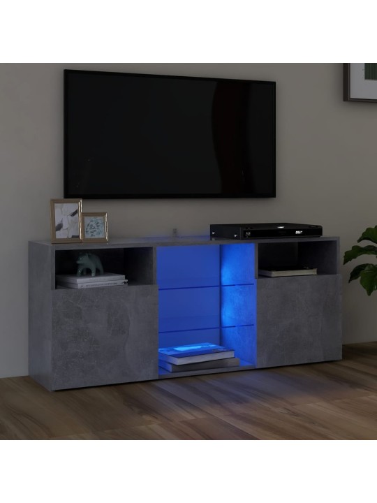 Televizoriaus spintelė su LED, betono pilka, 120x30x50cm