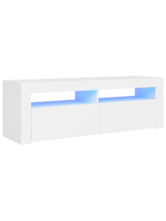 Televizoriaus spintelė su LED apšvietimu, balta, 120x35x40cm