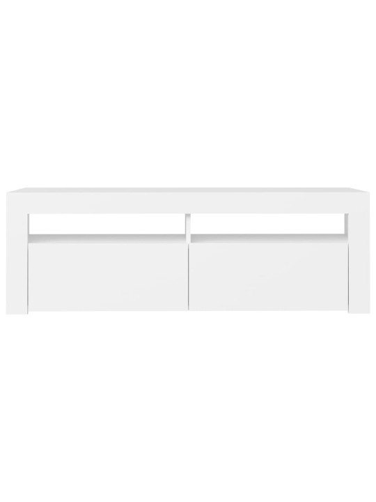 Televizoriaus spintelė su LED apšvietimu, balta, 120x35x40cm